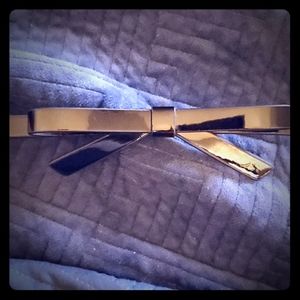 WHBM black patent bow belt